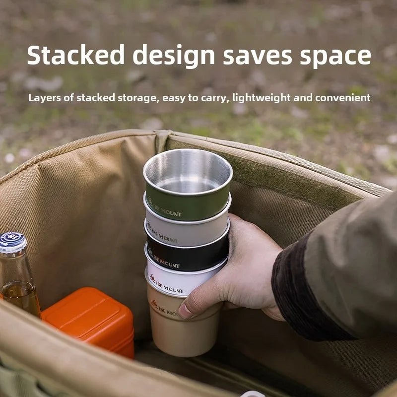 ISE MOUNT 304 Stainless Steel Camping Cup with Storage Bag