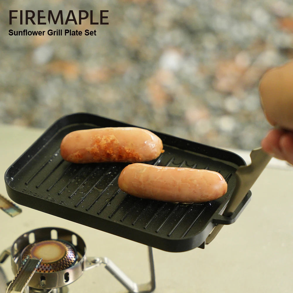 FireMaple Mini Grill Plate – Non-Stick Camping BBQ Pan