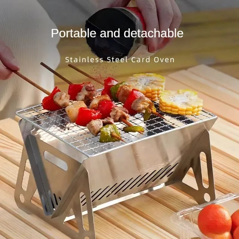 Portable Folding Stainless Steel BBQ Grill