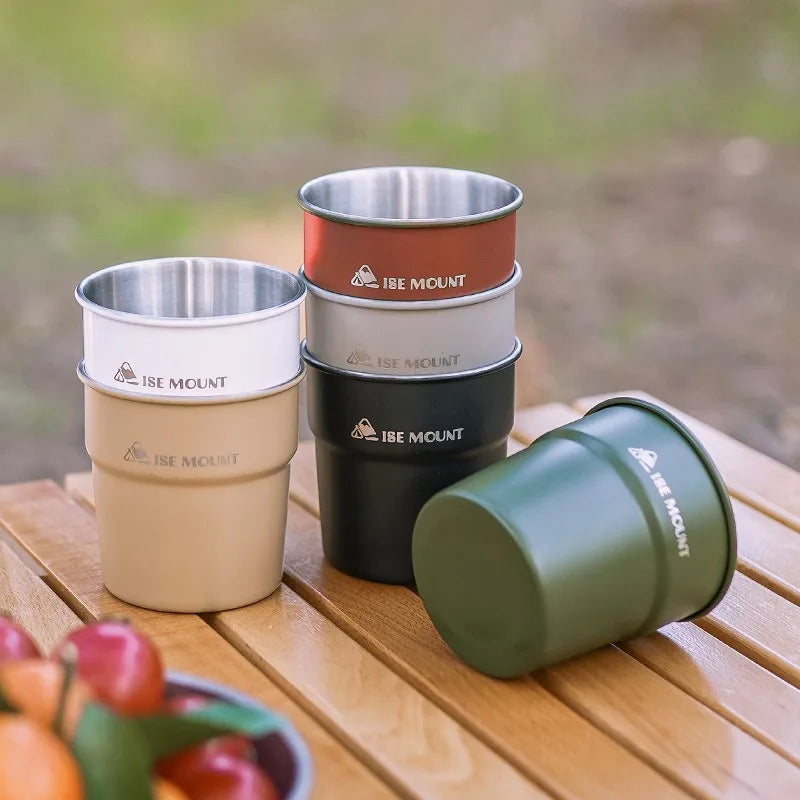 ISE MOUNT 304 Stainless Steel Camping Cup with Storage Bag
