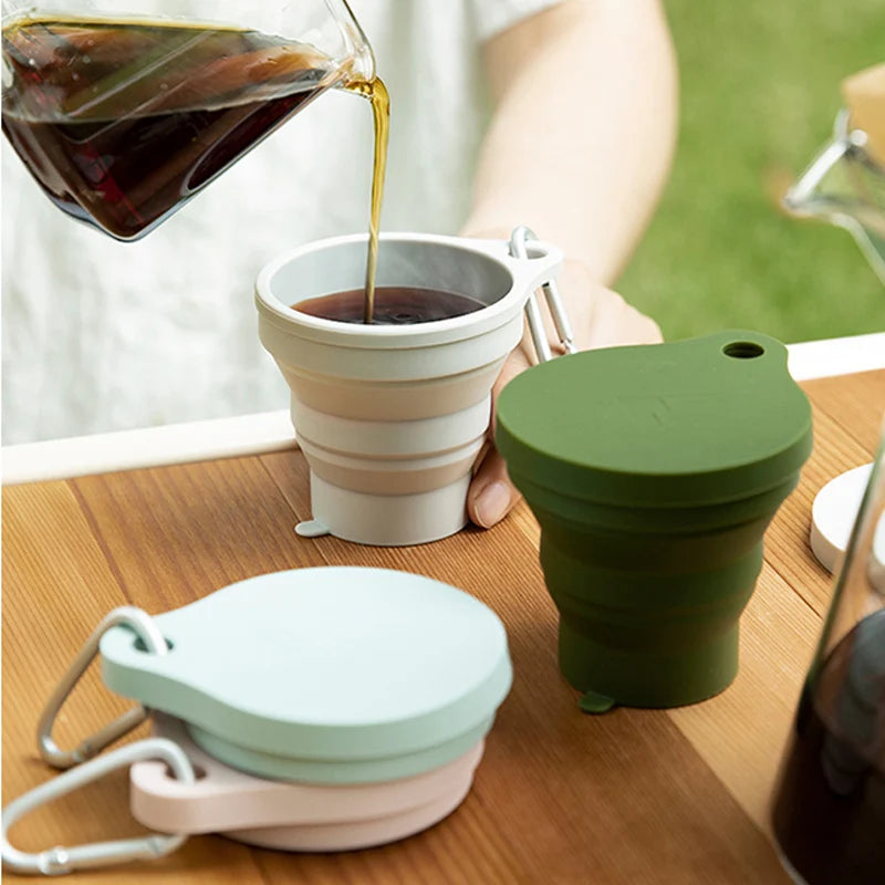 SHIMOYAMA 150ml Folding Silicone Travel Cup with Lid