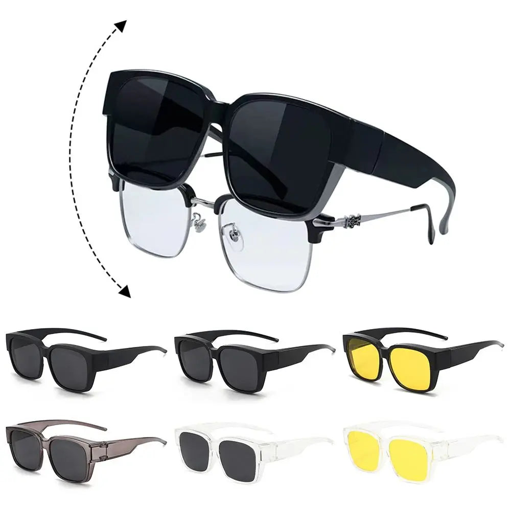Polarized Fit Over Sunglasses – UV Protection Wrap Around Square Shades