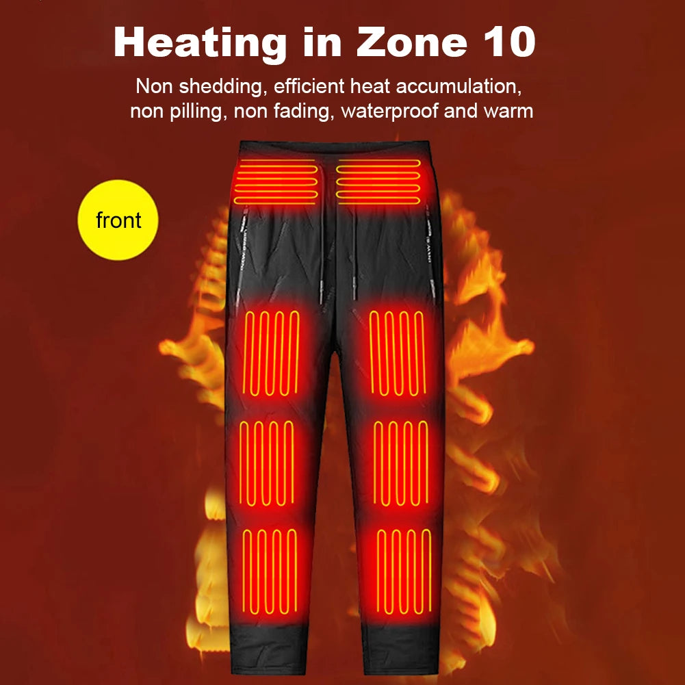 Unisex Heated Thermal Pants with 10 Heating Zones