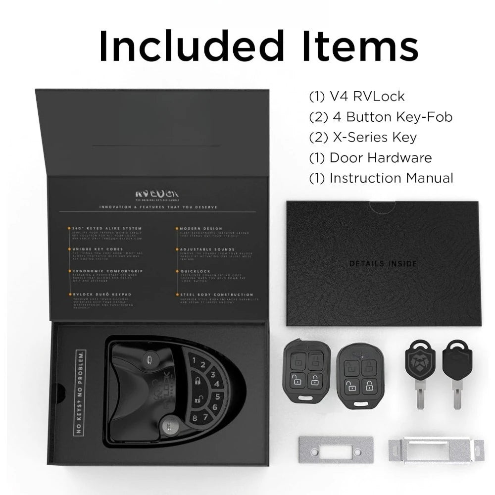 V4 Keyless RV Door Lock with Remote – Secure Camper Latch Replacement