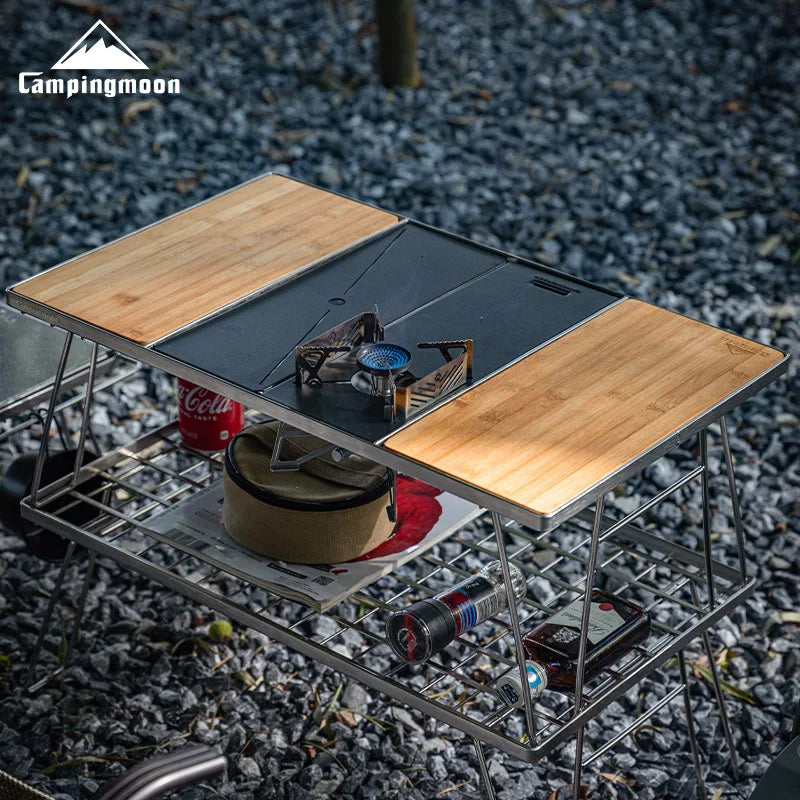 Camping Kitchen Table with Stove Rack