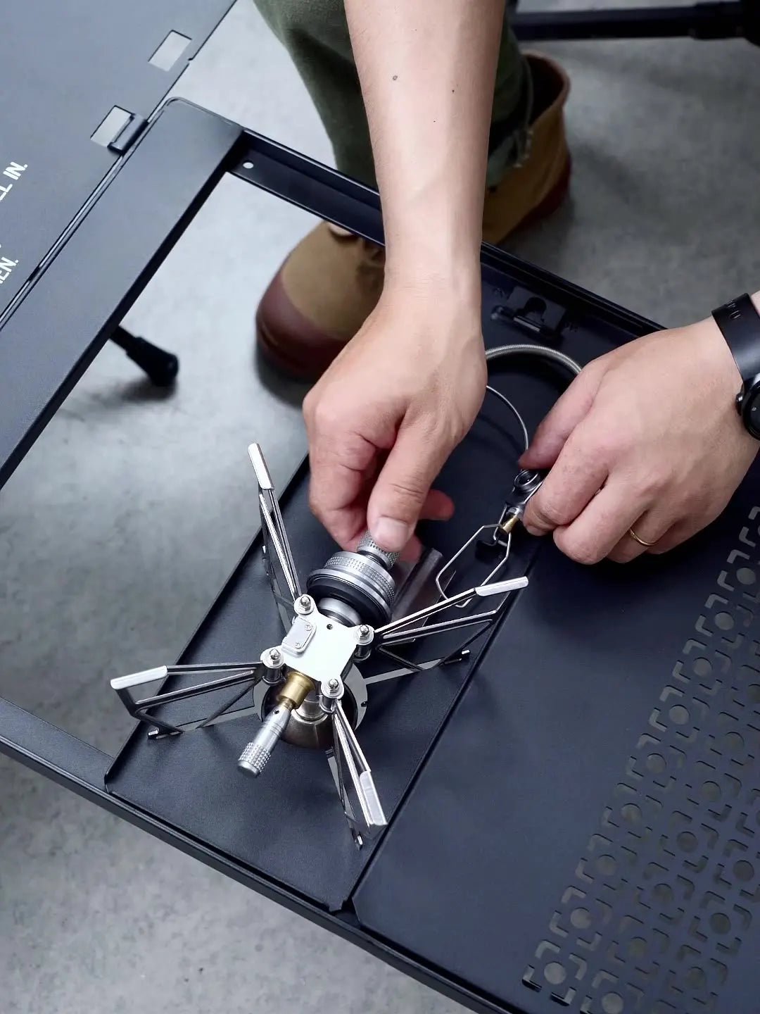 Camping Kitchen Table with Stove Rack