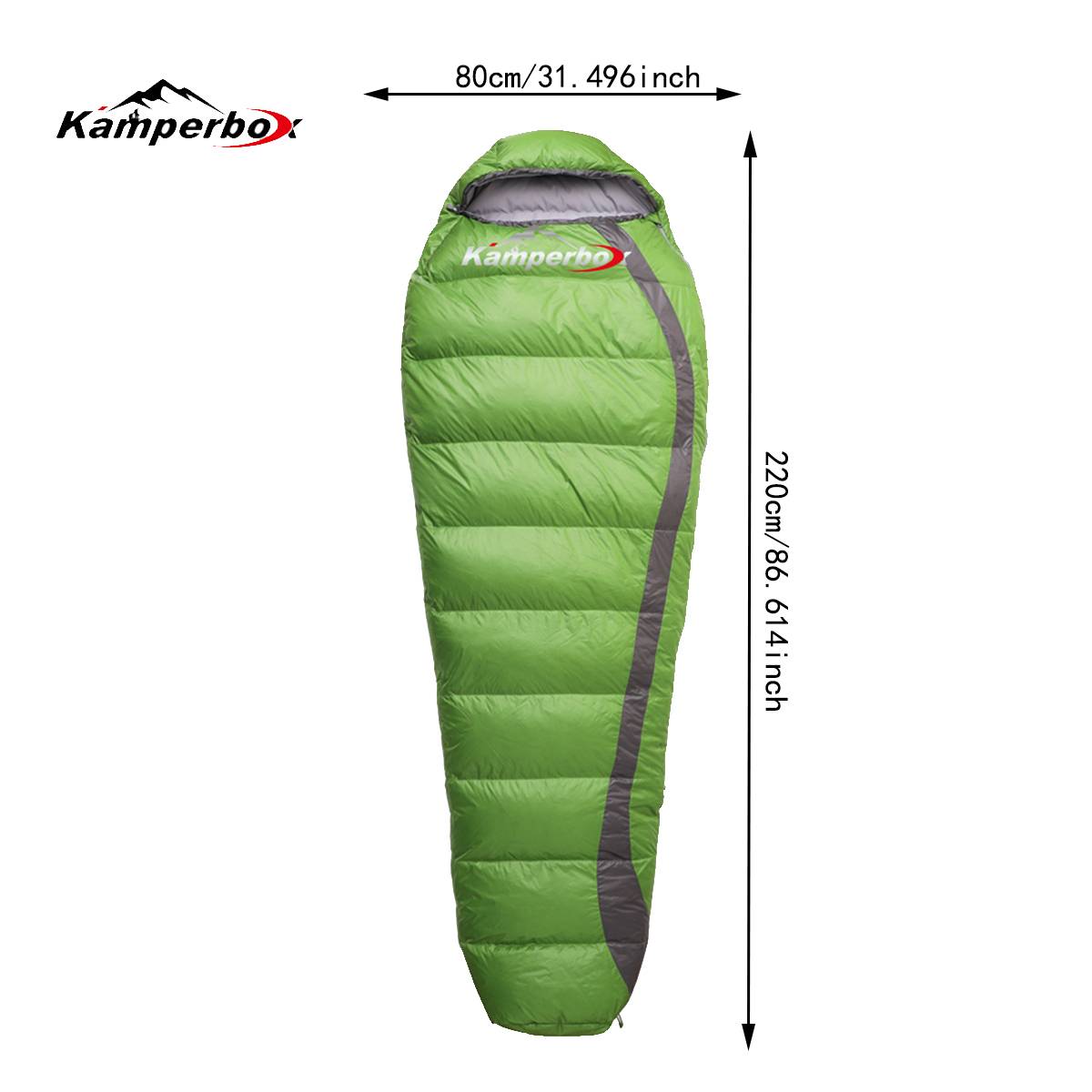 Kamperbox Ultra Light Down Sleeping Bag – 25°F Rated, 4-Season Mummy Bag