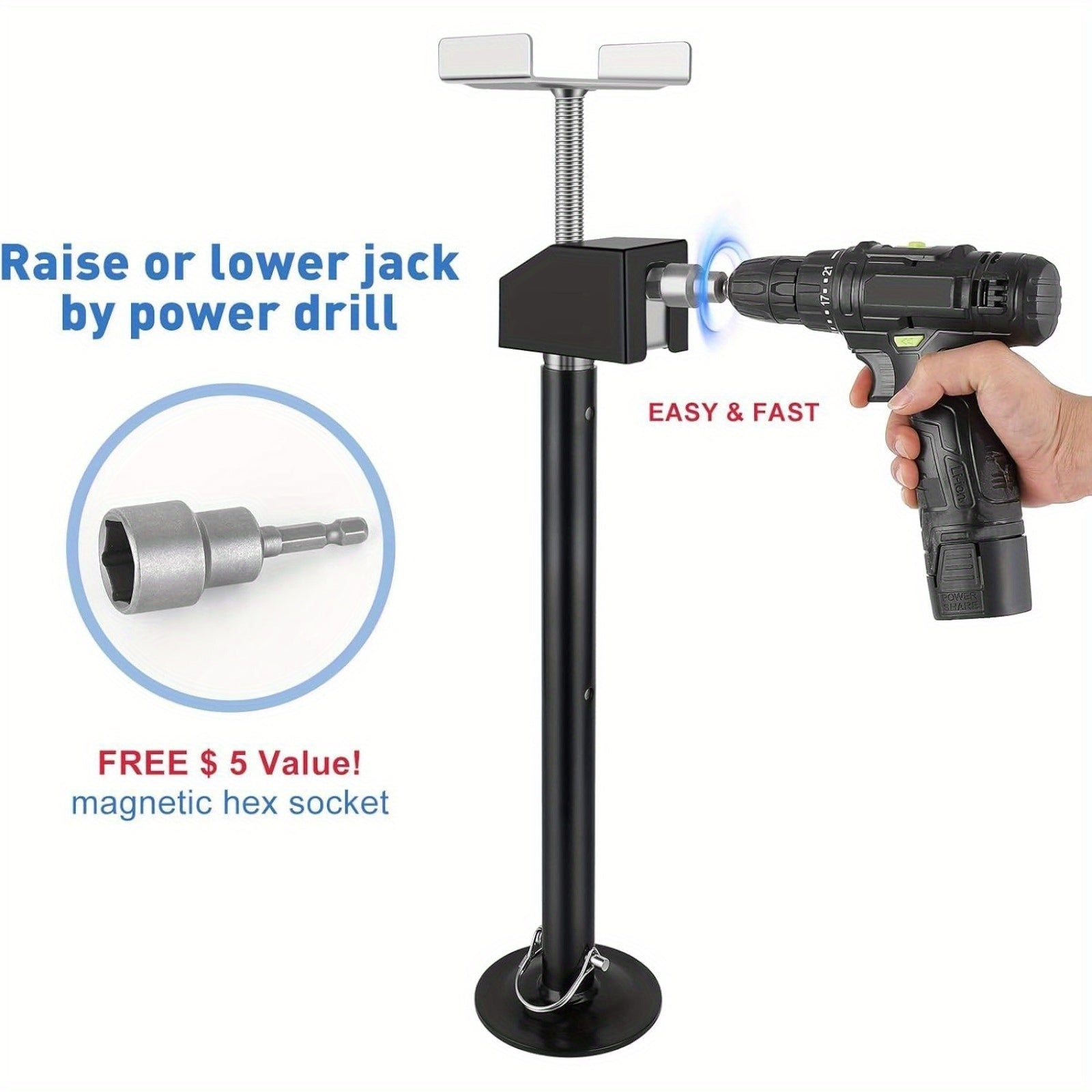 4-Pack RV Slide-Out Support Jacks – Heavy-Duty Steel, 5000 lbs Capacity