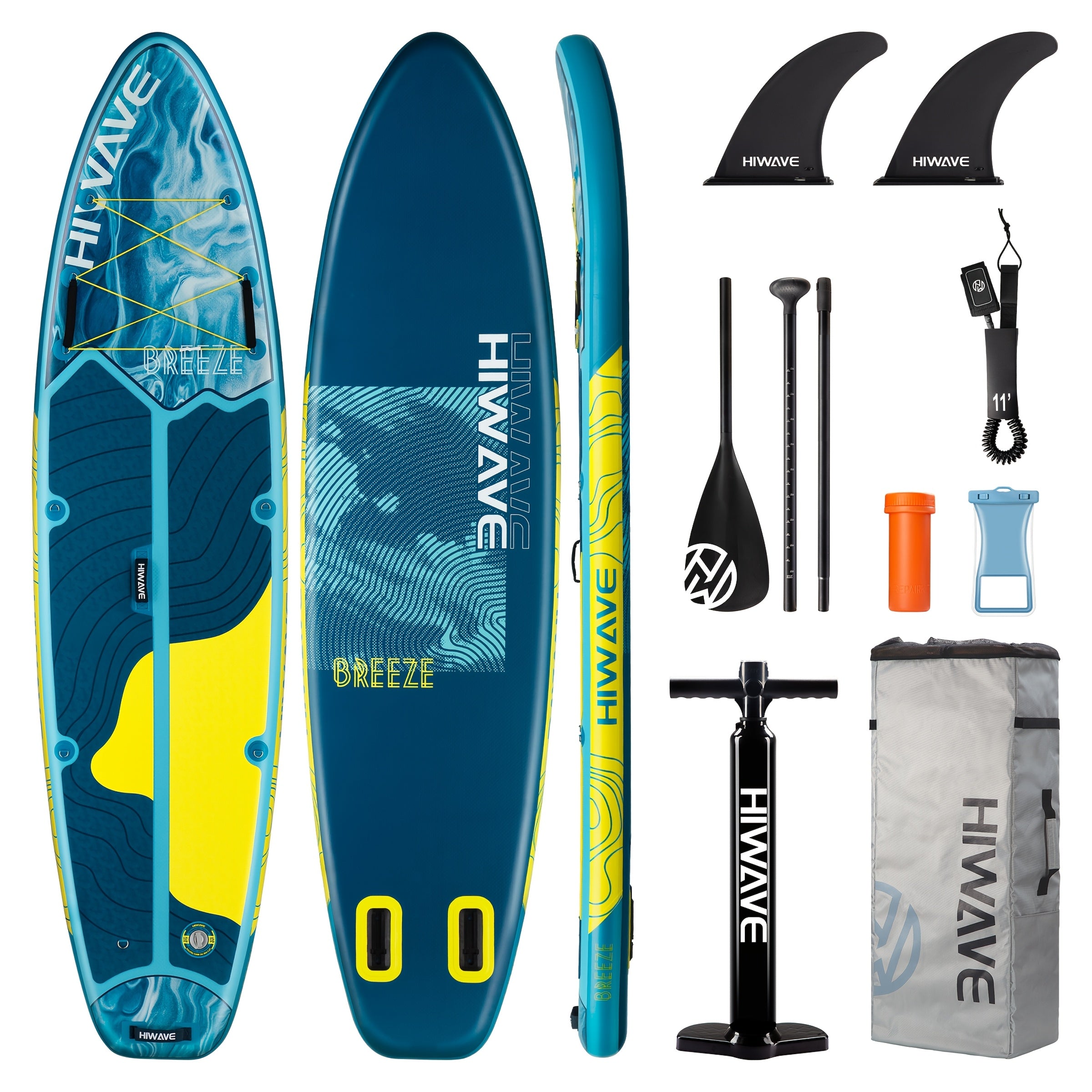 11ft Inflatable Stand-Up Paddleboard – 420 lbs Capacity, Dual-Action Pump Included