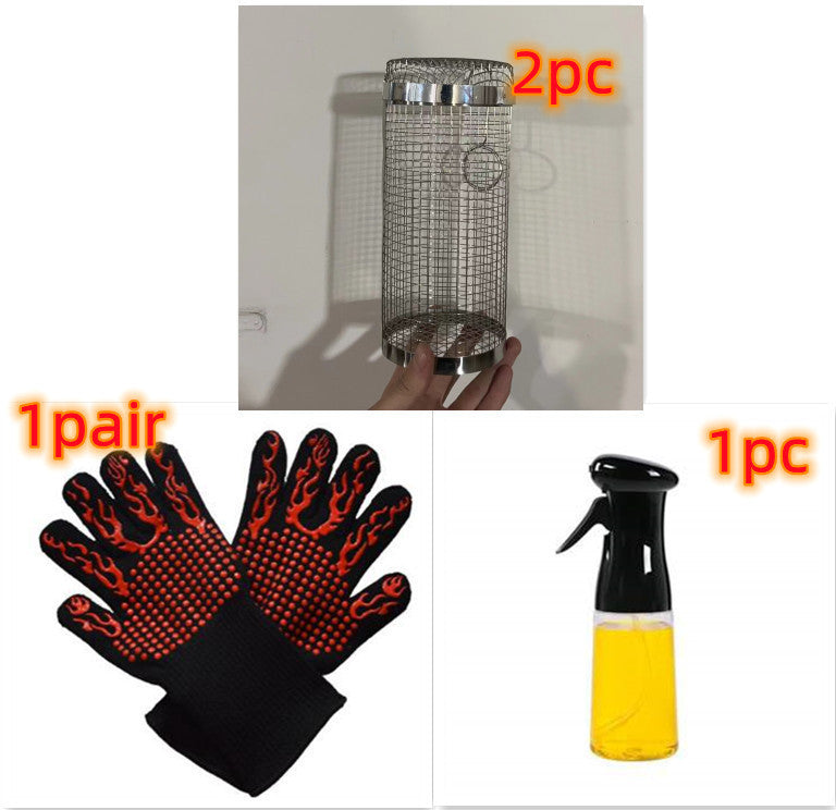 Portable Metal BBQ Grilling Basket for Outdoor Camping