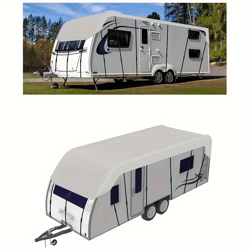 Heavy-Duty All-Weather RV Cover – Adjustable Straps & Hooks