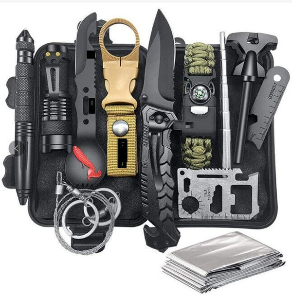 14-in-1 Outdoor Survival Gear Kit - Camping, Hiking, Fishing & Hunting