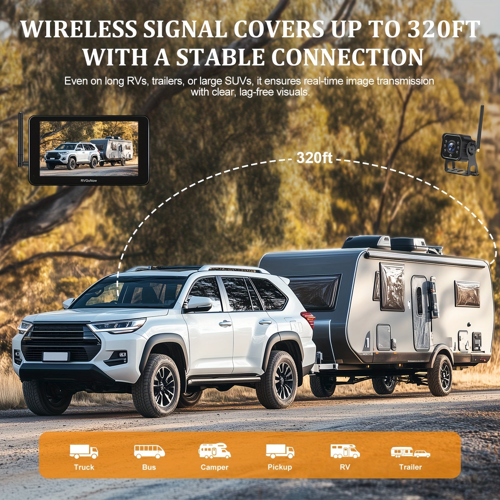 Furrion Wireless RV Backup Camera – 7" HD Touchscreen Monitor