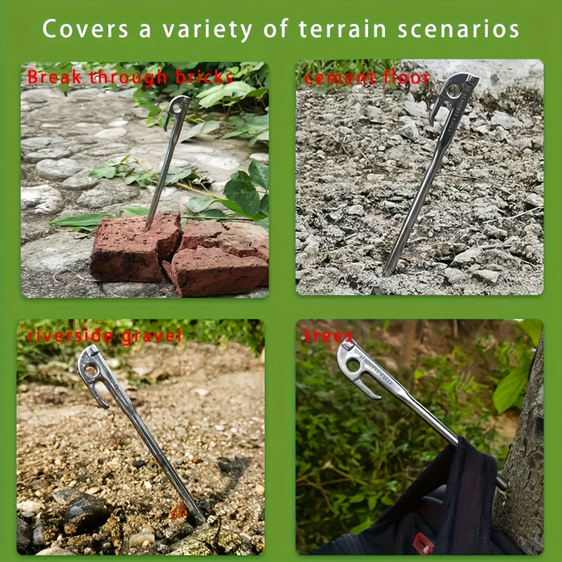 8pcs Heavy-Duty Tent Ground Stakes – Extended Shelter Pegs with Enhanced Grip for Camping, RV, Tarps & Canopies
