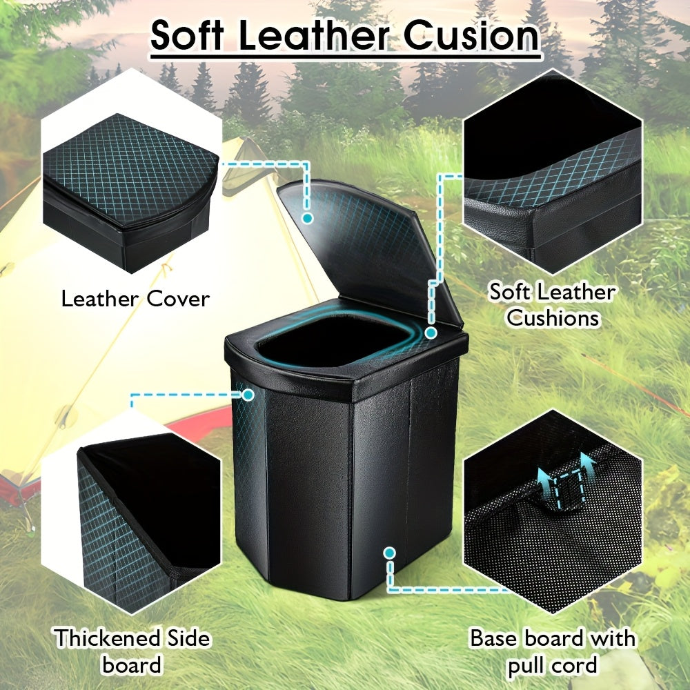 YAKEA XL Portable Camping Toilet – 16.5" Tall with Lid & Carry Bag