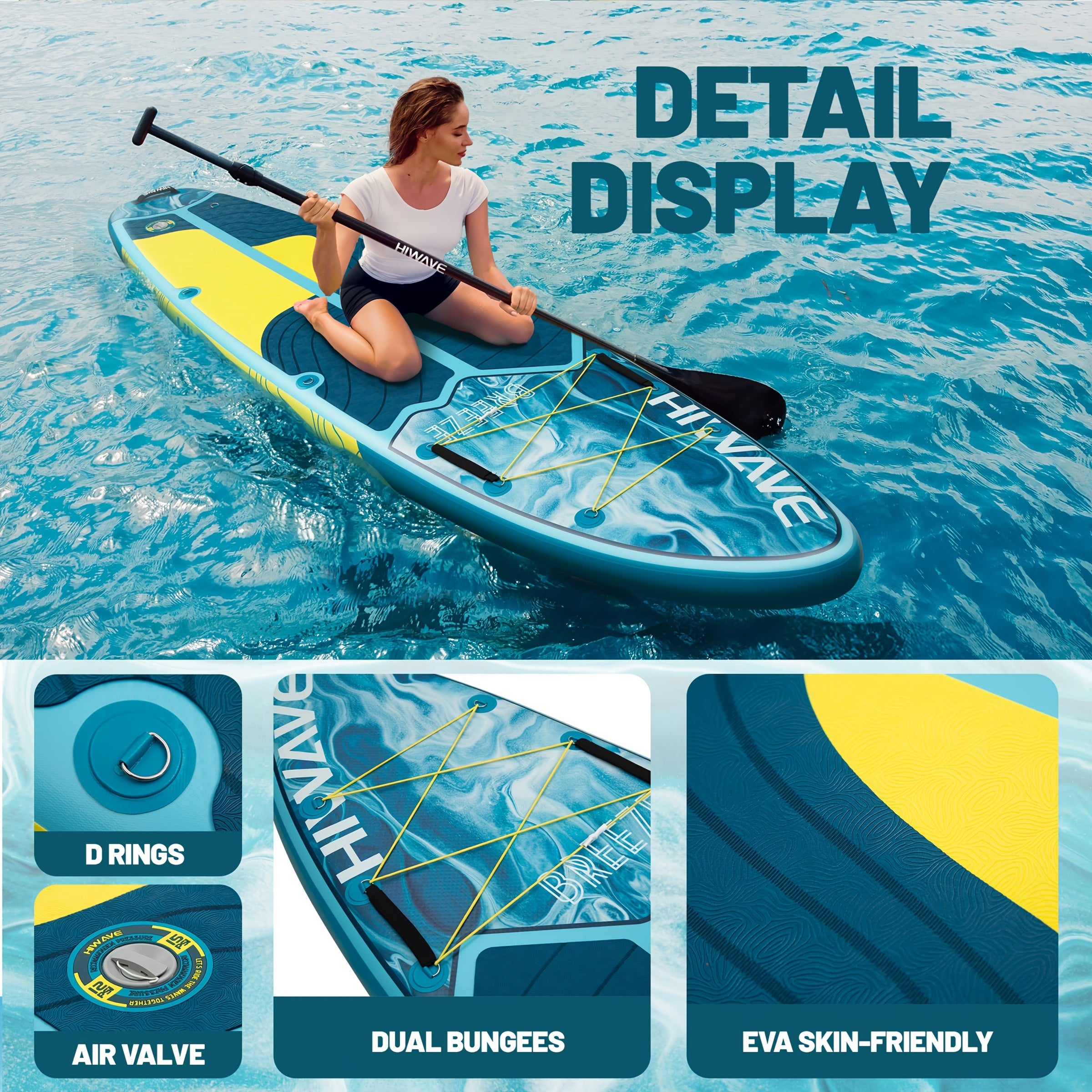 11ft Inflatable Stand-Up Paddleboard – 420 lbs Capacity, Dual-Action Pump Included