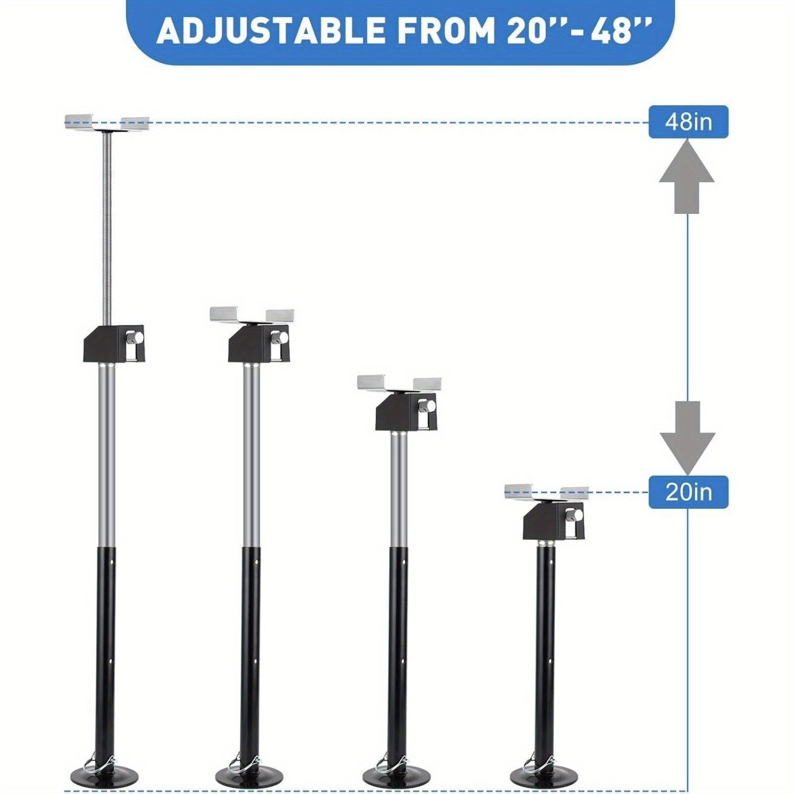 4-Pack RV Slide-Out Support Jacks – Heavy-Duty Steel, 5000 lbs Capacity