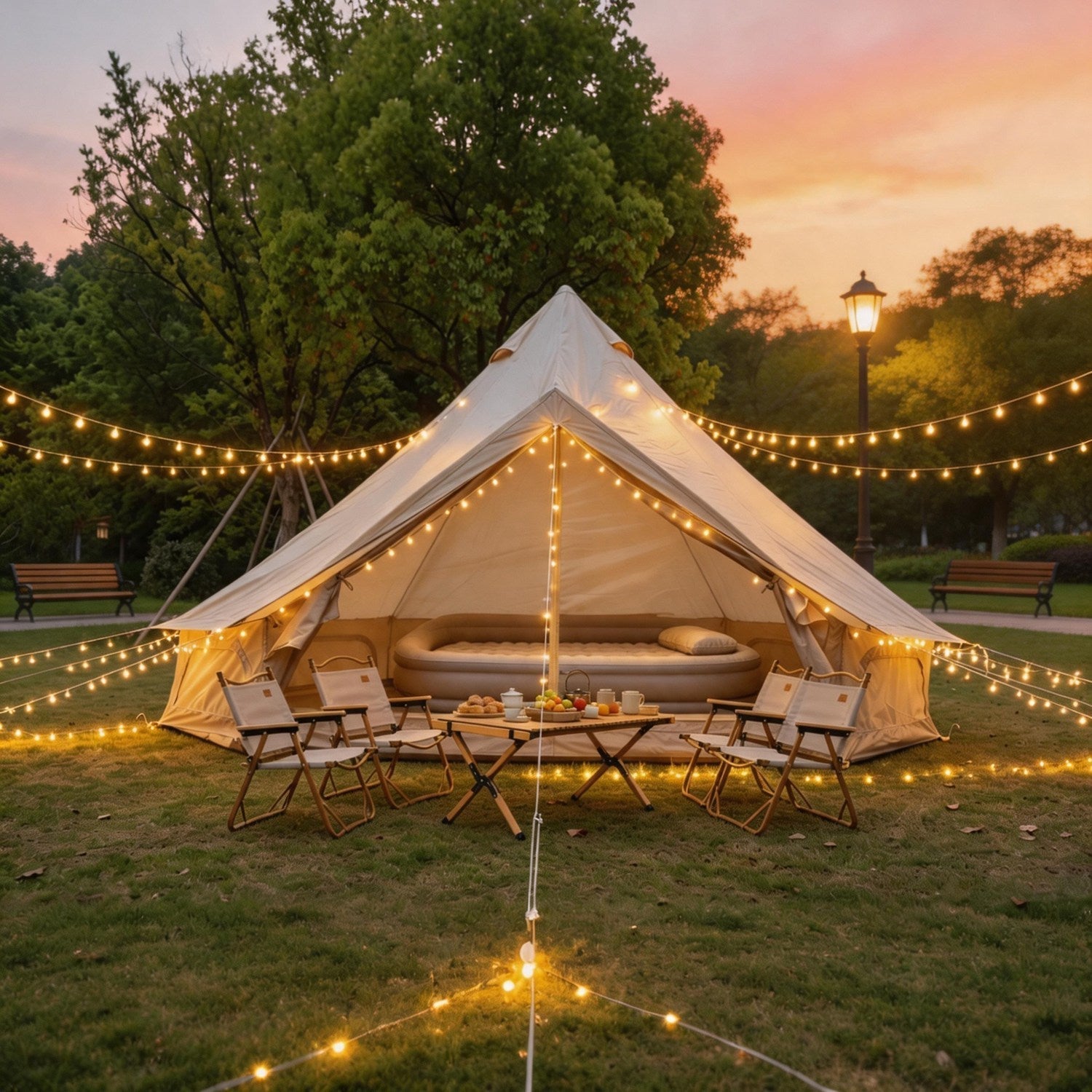 Oxford Bell Tent with Stove Jack – 4-Season Family Camping & Glamping Tent