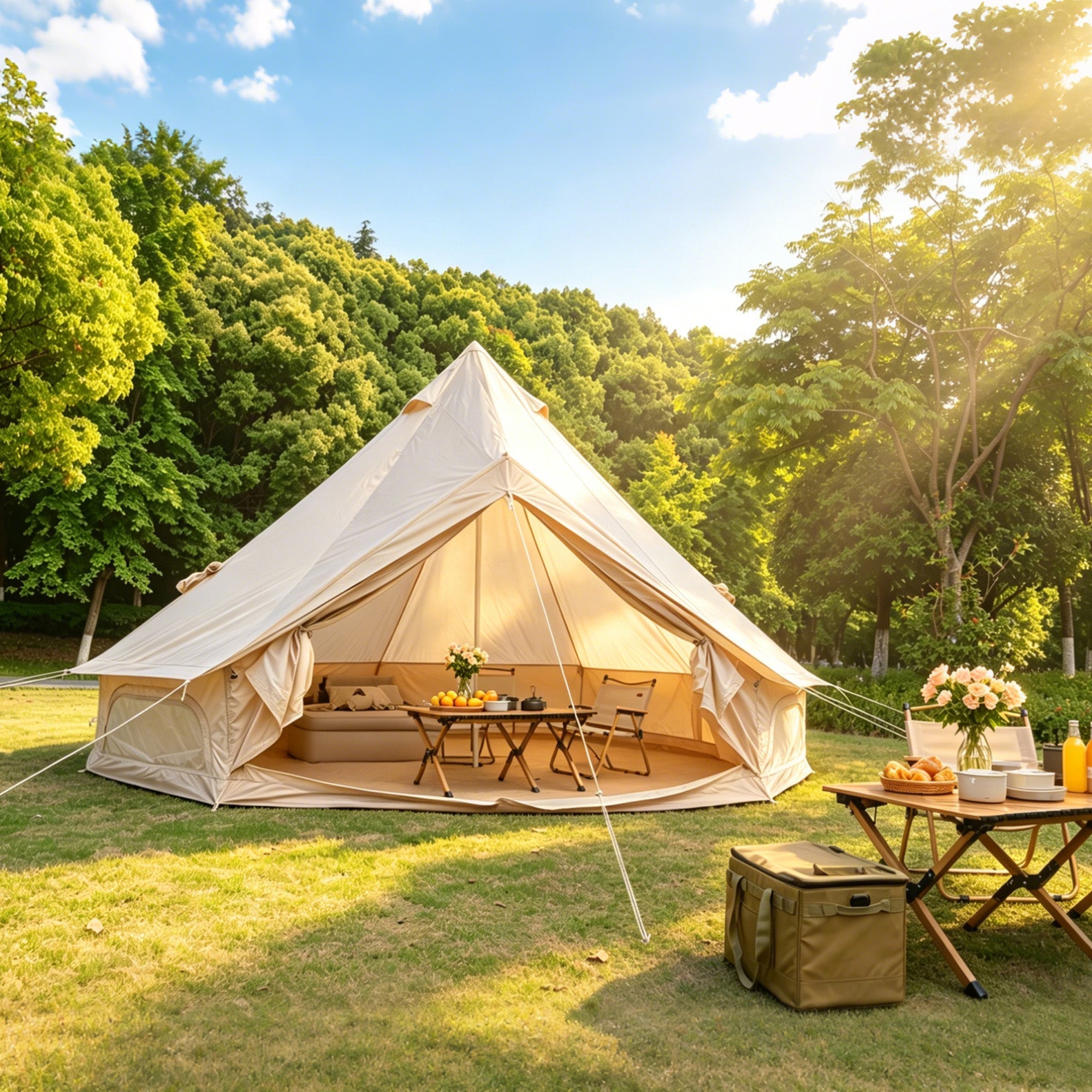 Oxford Bell Tent with Stove Jack – 4-Season Family Camping & Glamping Tent