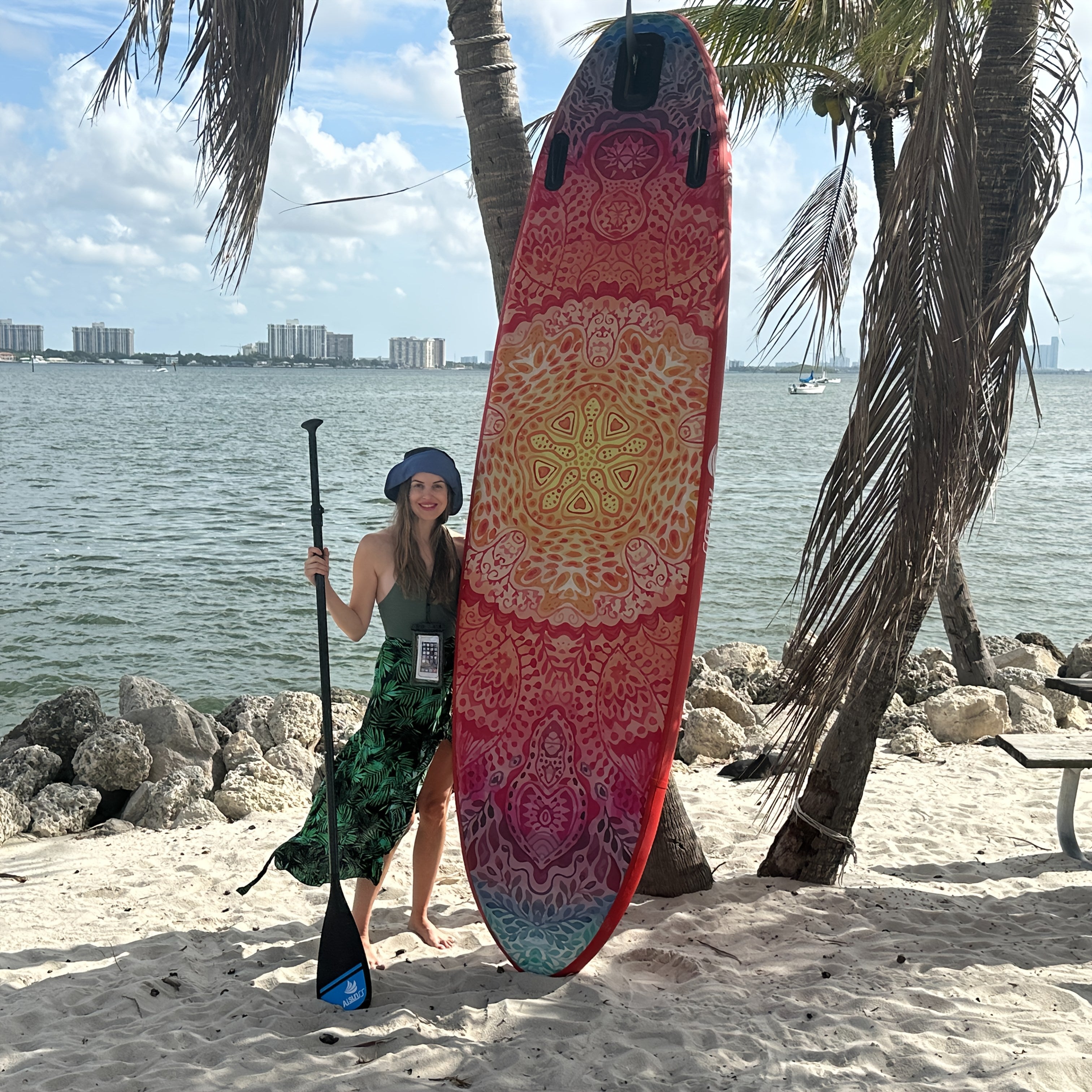 AISUNSS 10.6ft All-Around Inflatable SUP Board – Yoga Board with Accessories