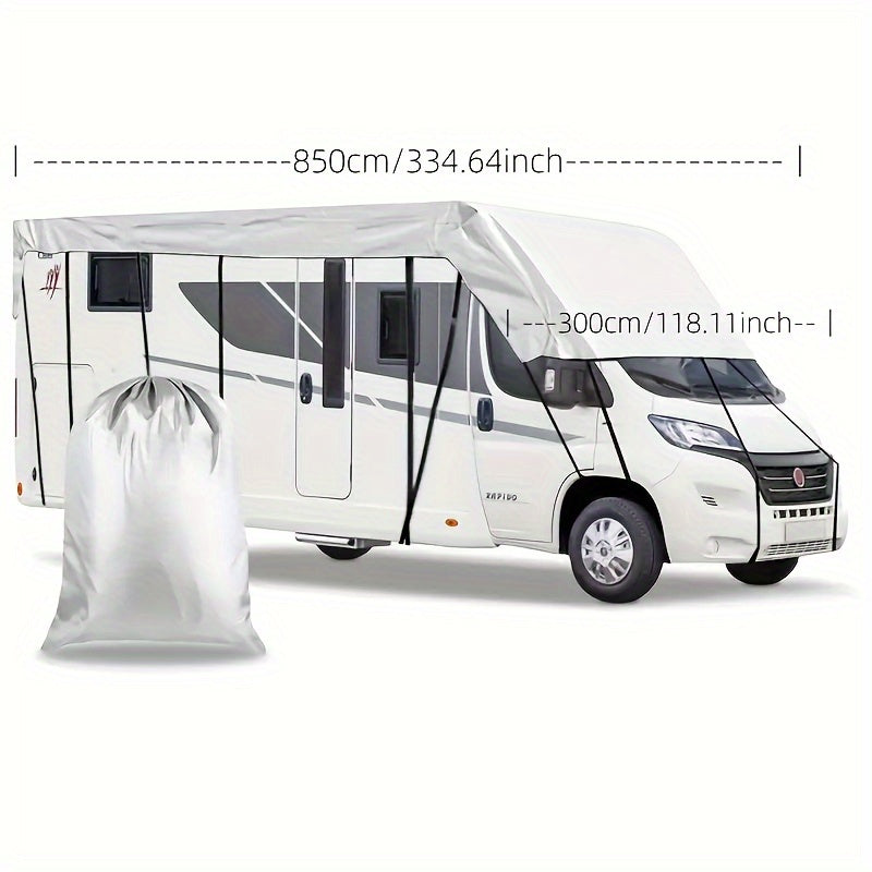 Heavy-Duty All-Weather RV Cover – Adjustable Straps & Hooks