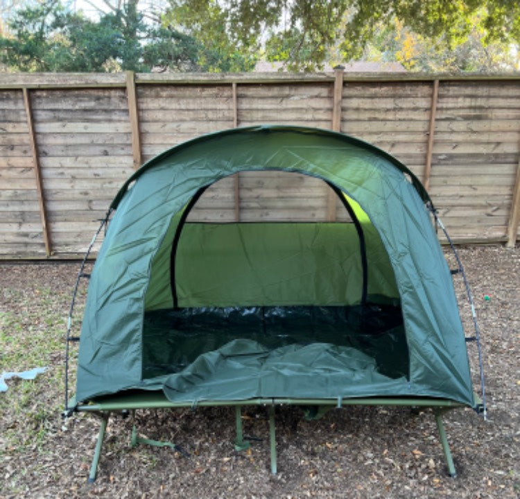 Foldable Tent Cot with Air Mattress & Sleeping Bag