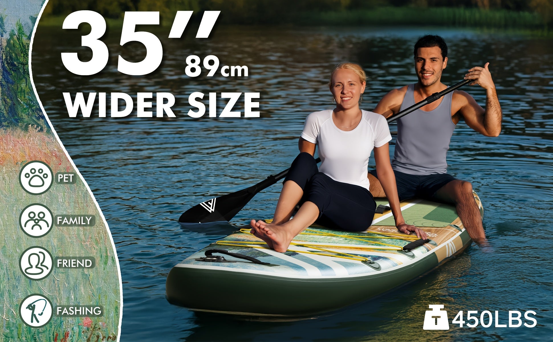 WETARE Coral Queen Inflatable SUP – 11'6"x35", 450lbs Capacity, All-in-One