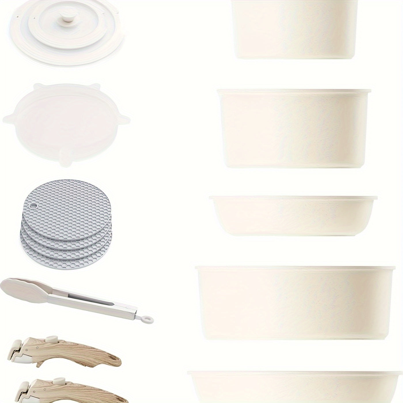 5-Piece Detachable Nonstick Cookware Set – Stackable Pots & Pans with Removable Handles