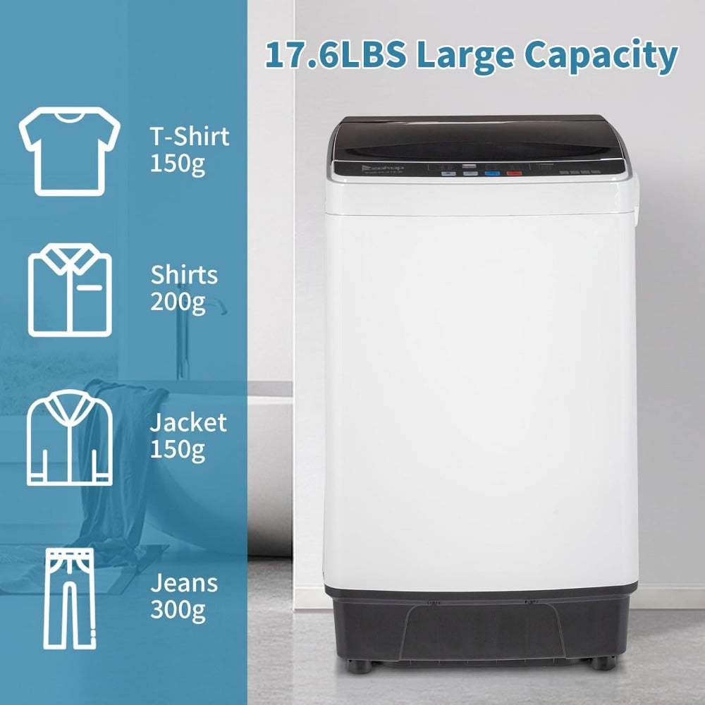 Full Automatic 17.6Lbs Top-Load Portable Washer & Dryer – 2-in-1