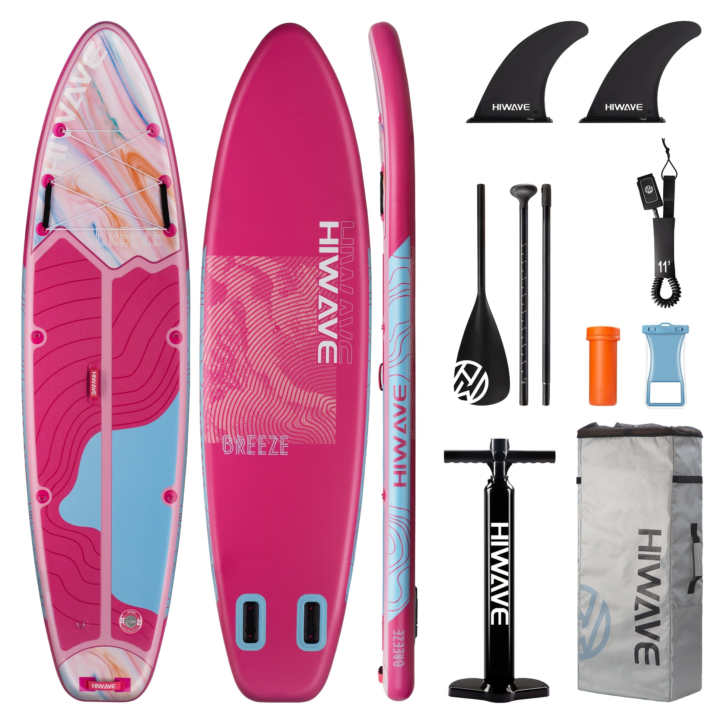 11ft Inflatable Stand-Up Paddleboard – 420 lbs Capacity, Dual-Action Pump Included