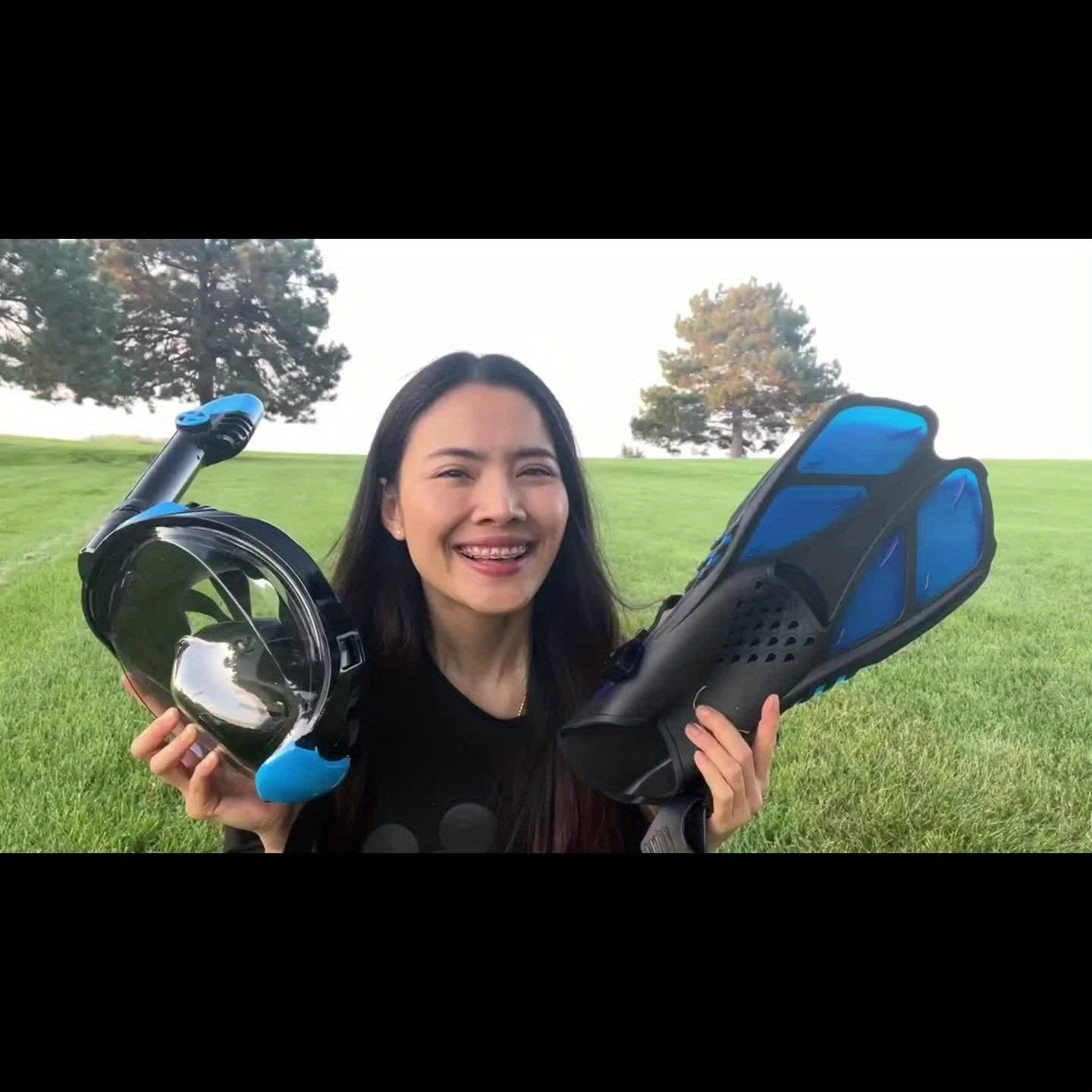 Adult Snorkeling Set – Full Face Mask & Adjustable Swim Fins