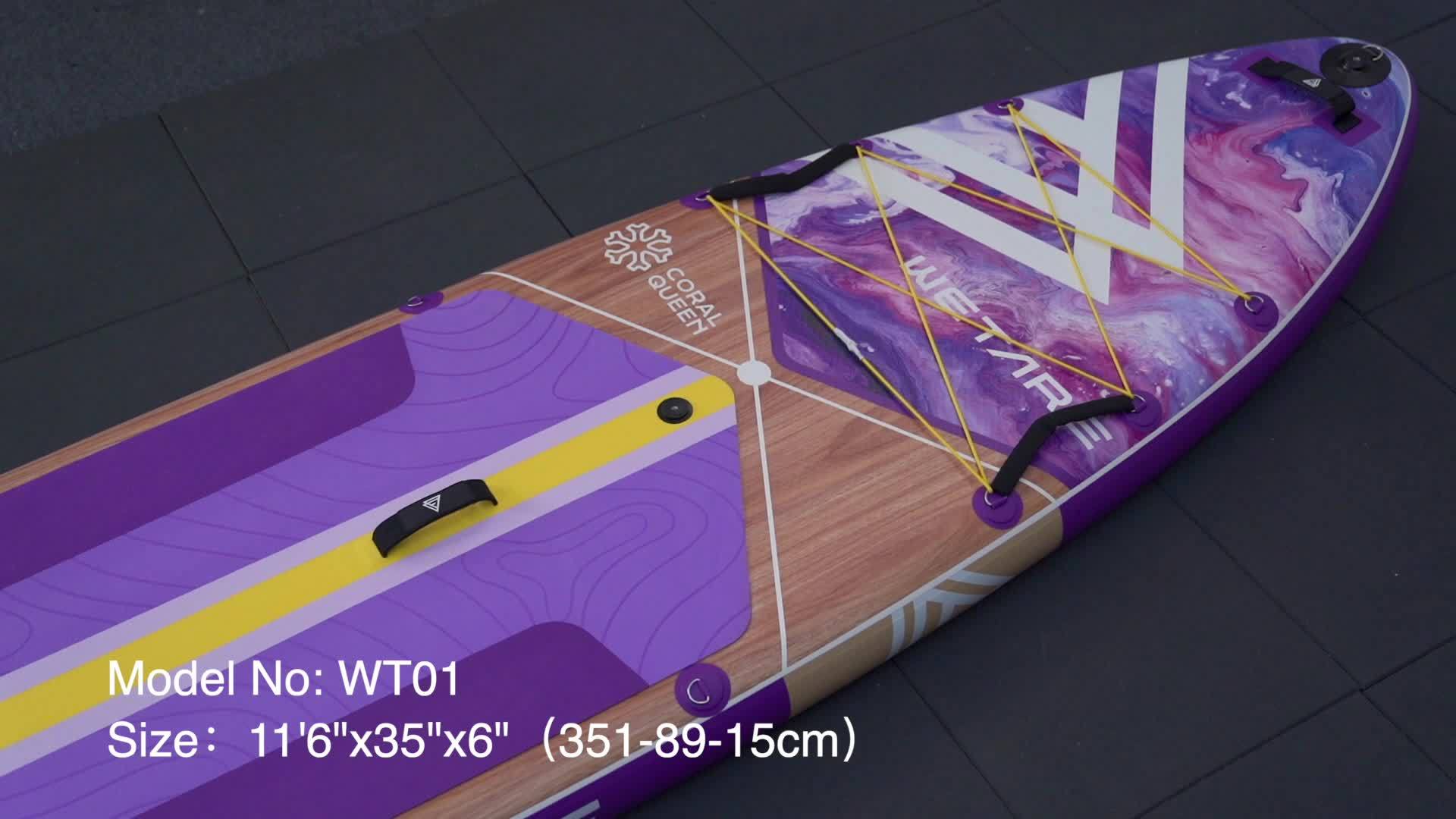 WETARE Coral Queen Inflatable SUP – 11'6"x35", 450lbs Capacity, All-in-One
