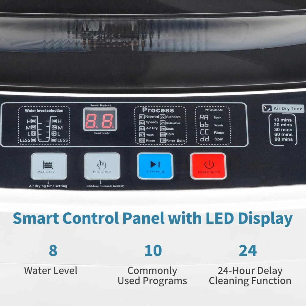 Full Automatic 17.6Lbs Top-Load Portable Washer & Dryer – 2-in-1