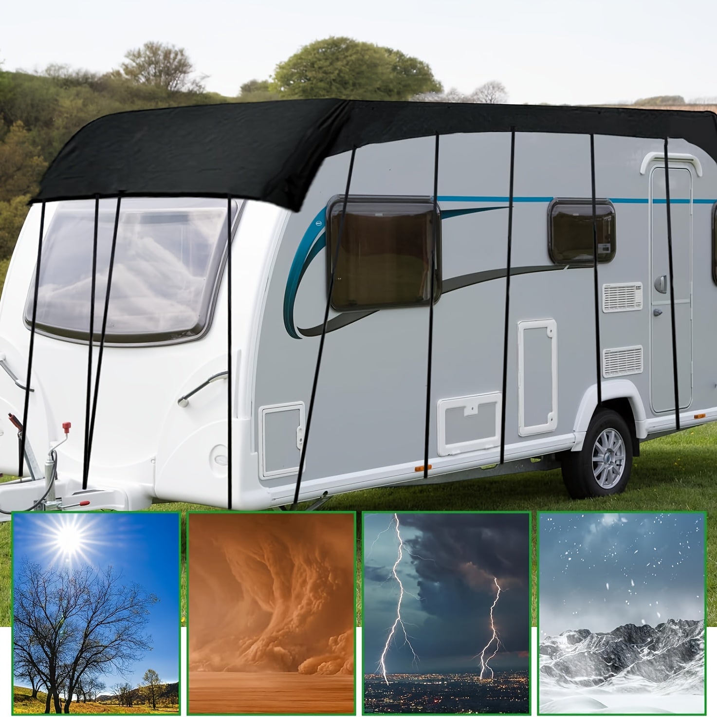 Heavy-Duty Outdoor RV Cover – Waterproof Oxford Fabric, Sunshade & Leaf Protection