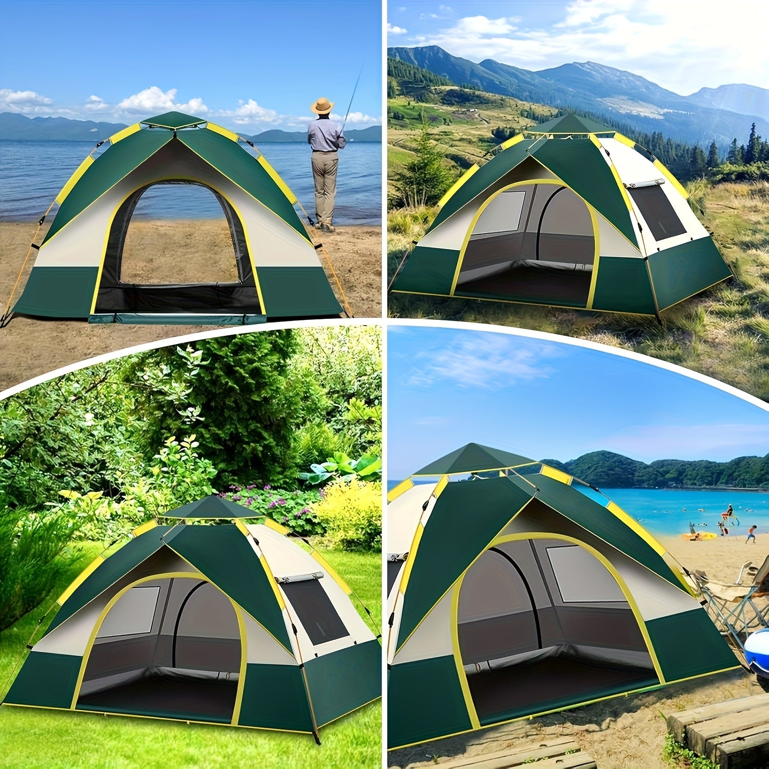 6-Person Instant Pop-Up Camping Tent – Waterproof, UV & Mosquito-Proof