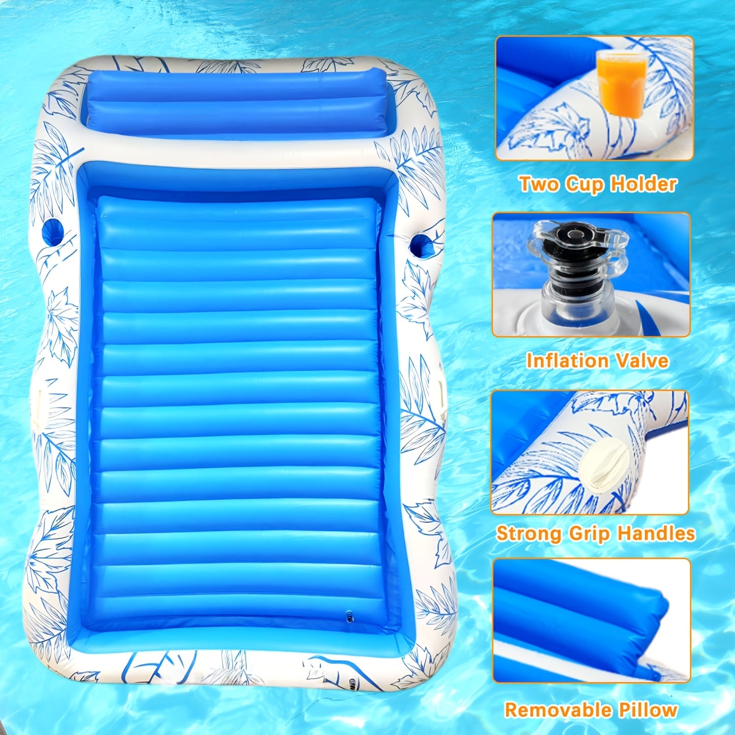 Inflatable Pool Floating Bed – Dual Use Water & Land Lounge Chair