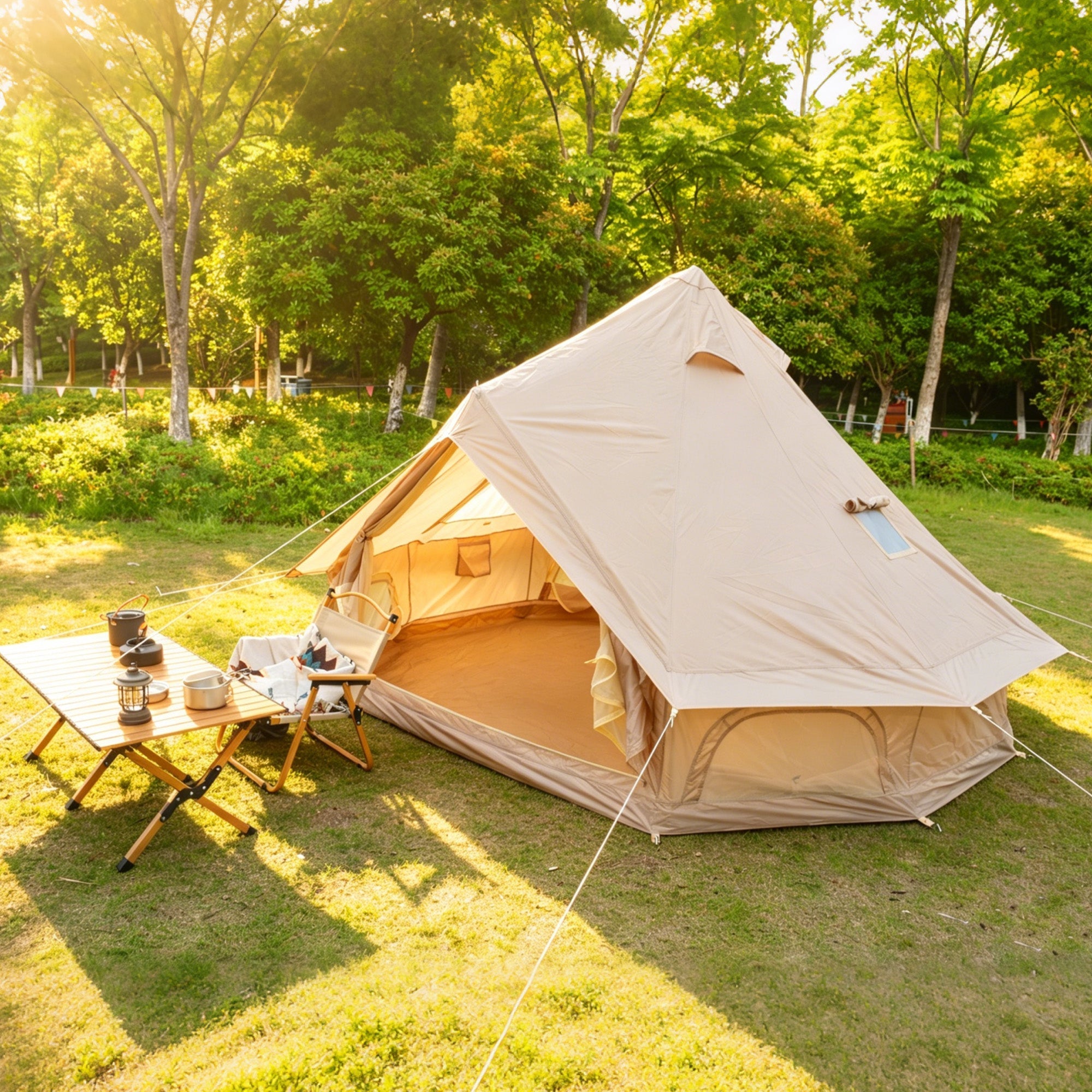 Oxford Bell Tent with Stove Jack – 4-Season Family Camping & Glamping Tent
