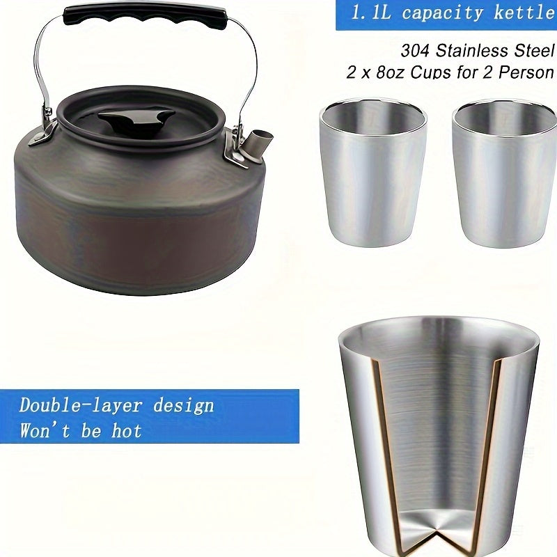 17-Piece Portable Non-Stick Aluminum Camping Cookware Set