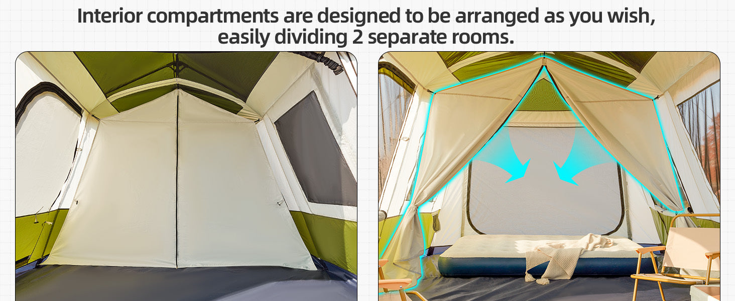 OYEROL 4-10 Person Instant Pop-Up Camping Tent – 60s Setup, 4-Season