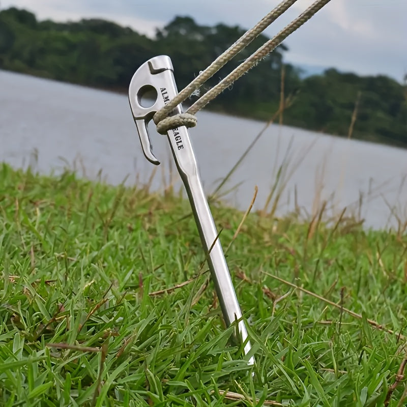 8pcs Heavy-Duty Tent Ground Stakes – Extended Shelter Pegs with Enhanced Grip for Camping, RV, Tarps & Canopies