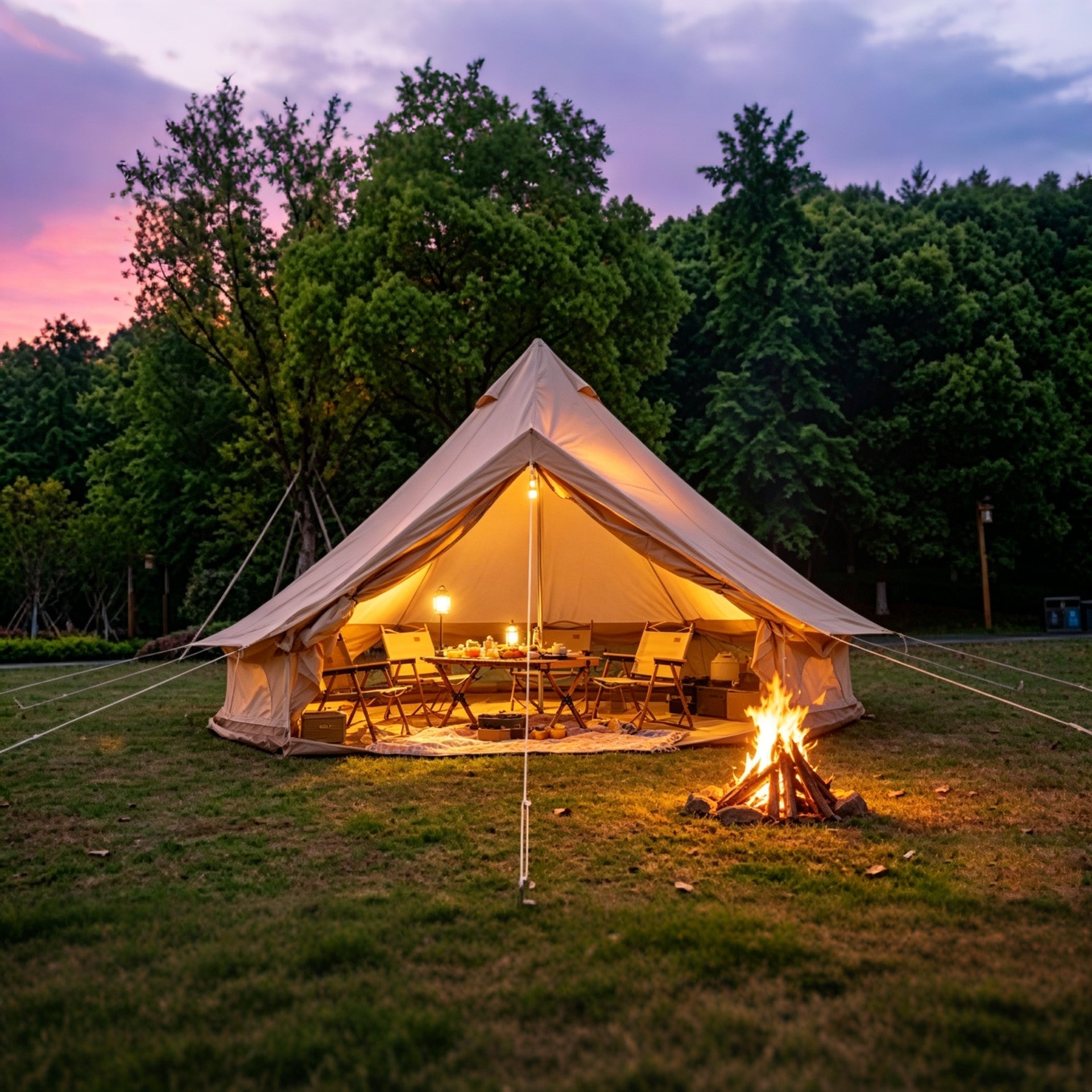 Oxford Bell Tent with Stove Jack – 4-Season Family Camping & Glamping Tent