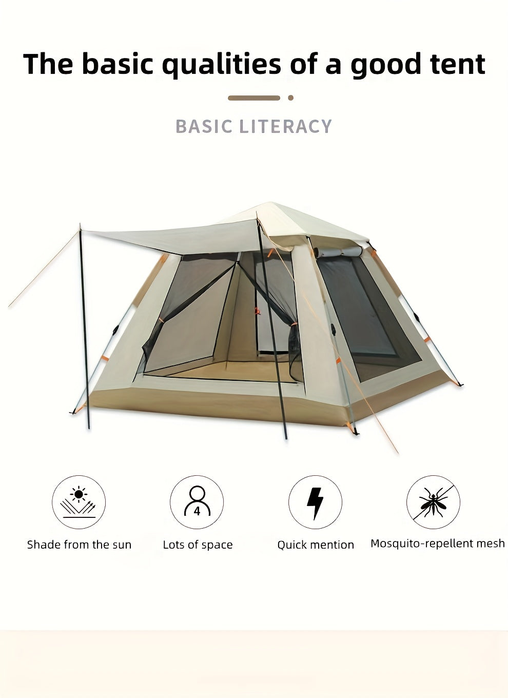 8-Person Family Camping Tent – Quick Setup, All-Season, UV & Mosquito Protection
