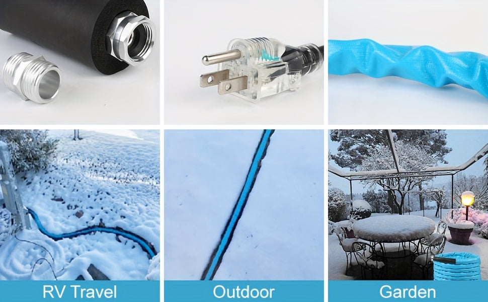 15ft Heated Water Hose for RV – Anti-Freeze, BPA-Free with Thermostat