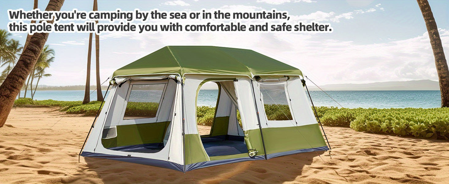 OYEROL 4-10 Person Instant Pop-Up Camping Tent – 60s Setup, 4-Season