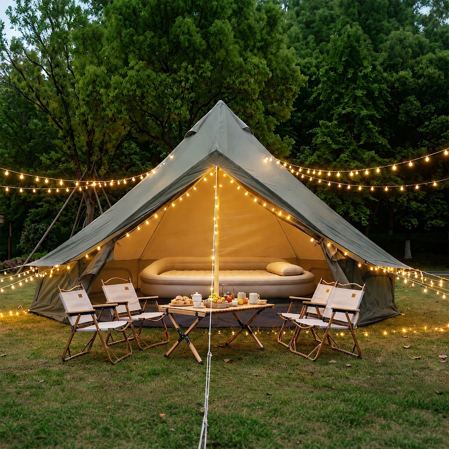 Oxford Bell Tent with Stove Jack – 4-Season Family Camping & Glamping Tent