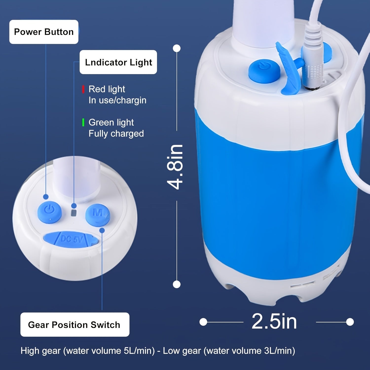 Rechargeable Portable Watering & Shower System