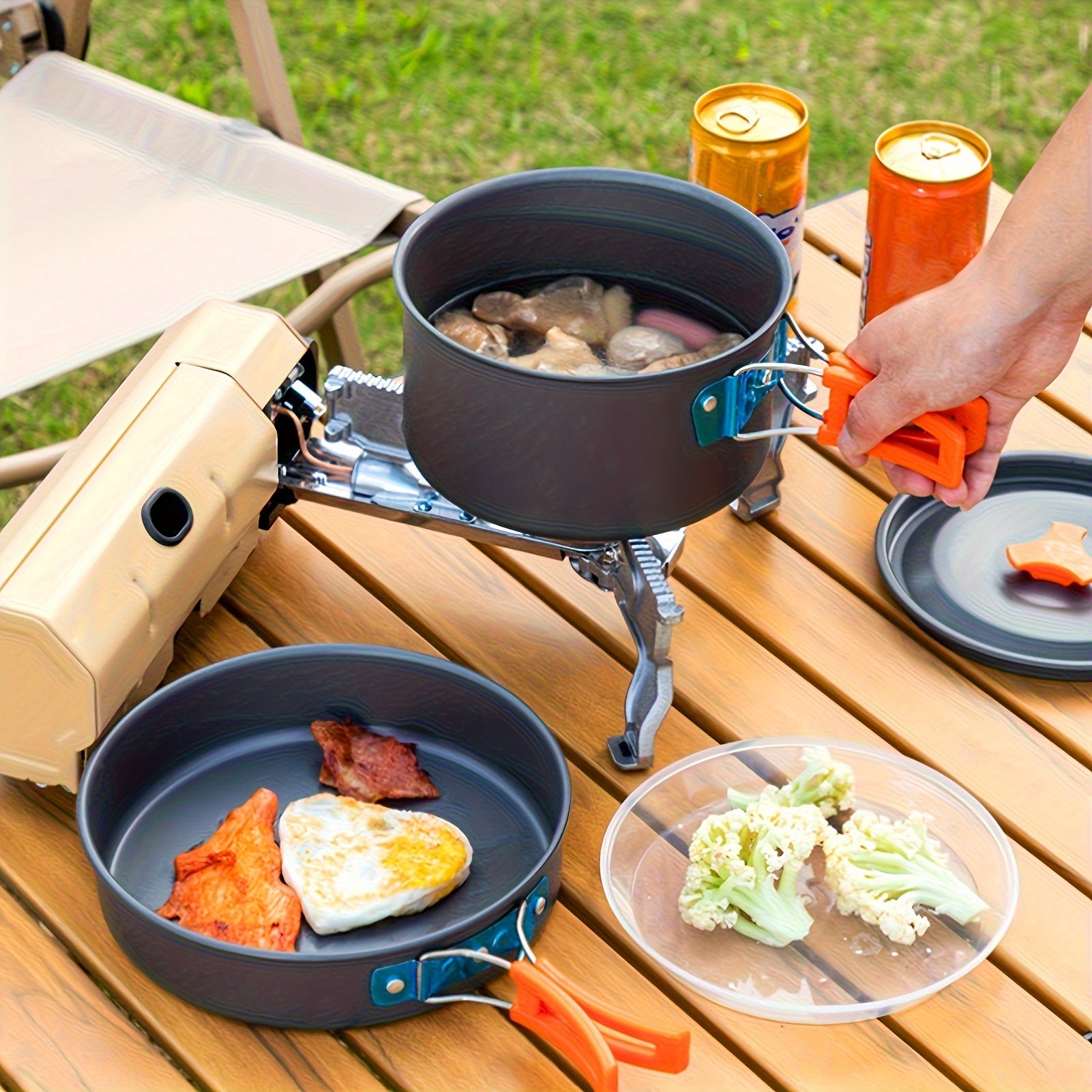 17-Piece Portable Non-Stick Aluminum Camping Cookware Set