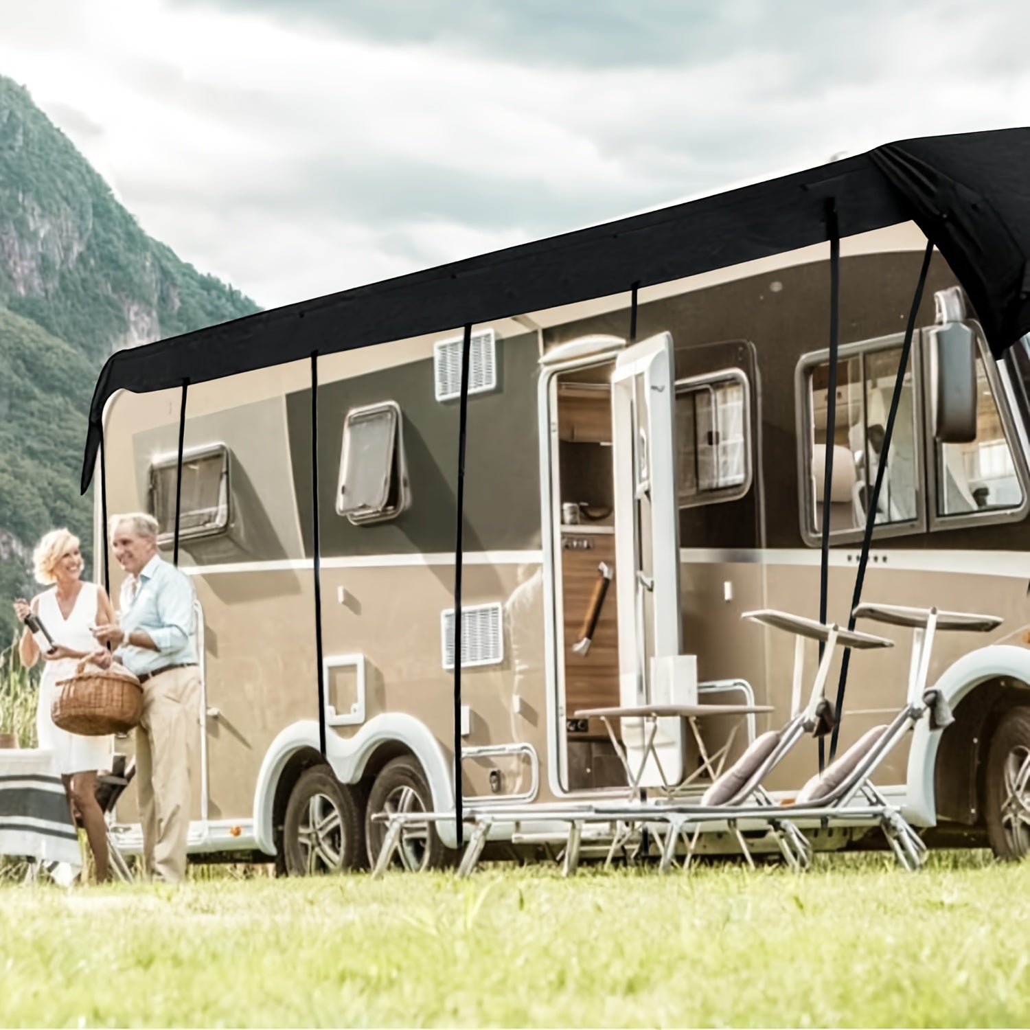 Heavy-Duty Outdoor RV Cover – Waterproof Oxford Fabric, Sunshade & Leaf Protection
