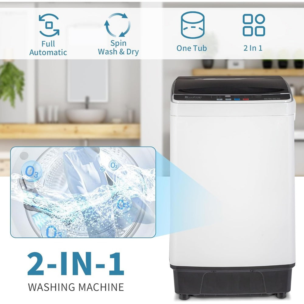 Full Automatic 17.6Lbs Top-Load Portable Washer & Dryer – 2-in-1