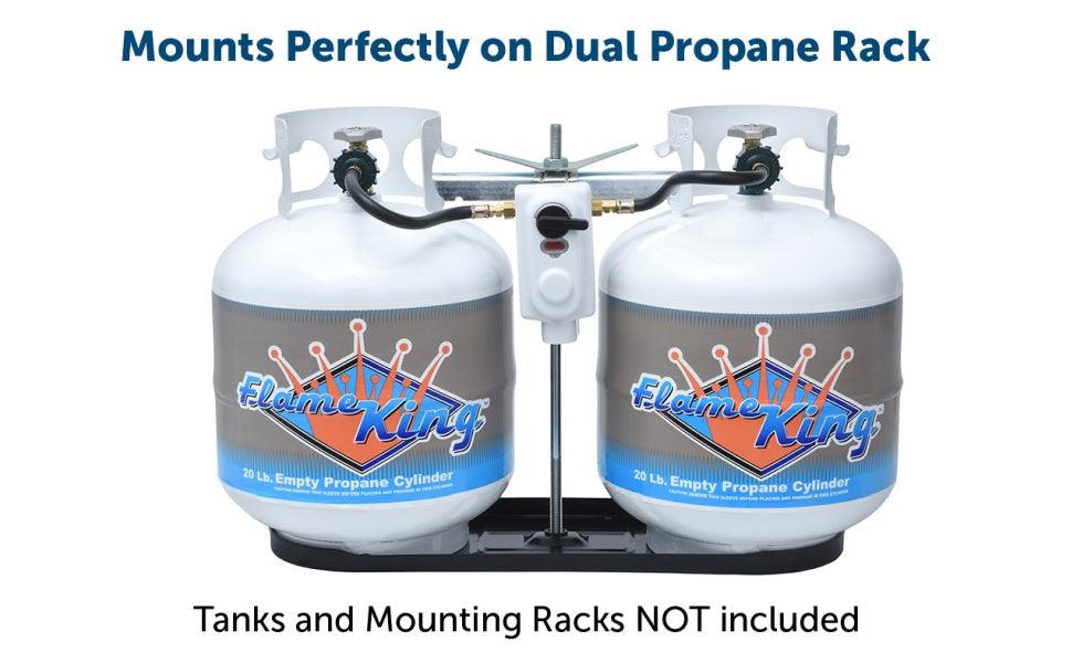 Flame King 2 Stage Auto Propane Gas Regulator with Pls Cover & Long Mount Bracket & 2-12" Pigtails